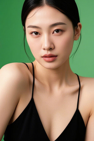 The confident beauty of oriental women, fresh and elegant fashion portraitsの素材