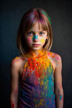 A colorful childhood, innocence in paintの素材