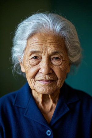 The light of wisdom accumulated over time, the warm smile of a kind elderの素材