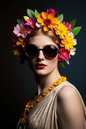 Women's wreaths Flowersの素材