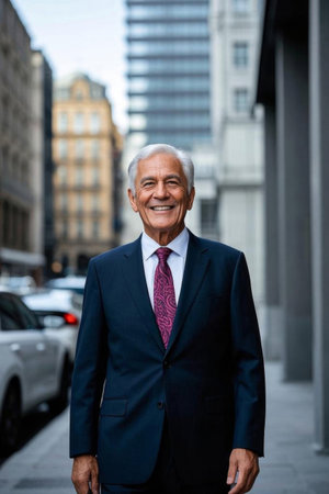 Confident and mature business elite, successful people on the city streetsの素材