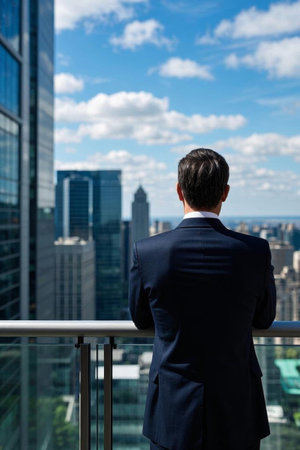 A dream on top of the city, overlooking the city's business eliteの素材