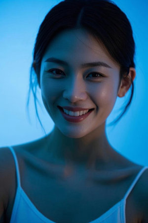 Confident smiling Asian woman, fresh and elegant oriental beautyの素材