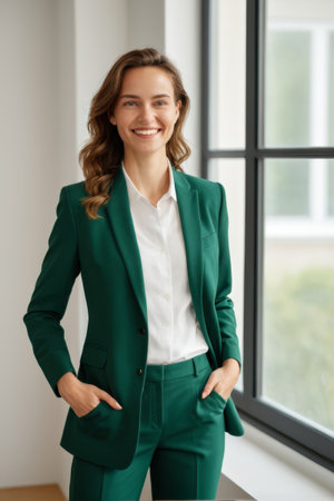 Confident beauty in the workplace, elegant intellectual business womanの素材