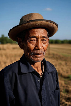 A wise old man in the fields, a story of vicissitudes of lifeの素材