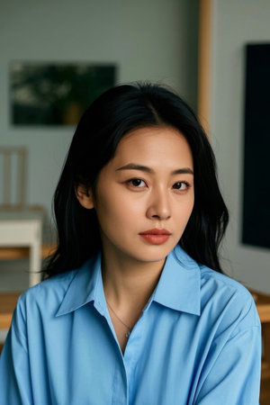 The intellectual beauty of Eastern women, a fresh and elegant workplace beautyの素材