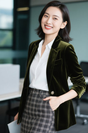Women in the workplace have elegant, confident smiles and charming smilesの素材