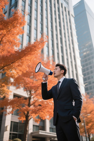 Suit men's autumn street shoutの素材