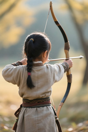 Autumn Pastoral Girl Archery Practiceの素材