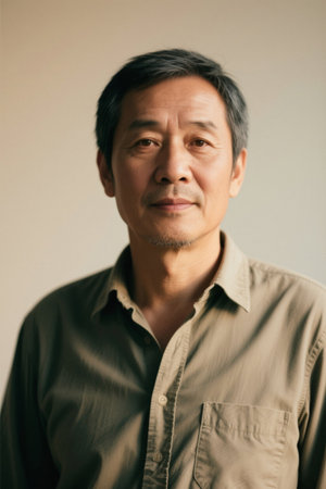 Portrait of middle-aged man with elegant backgroundの素材