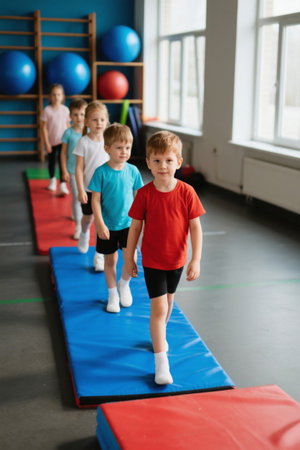 Gymnastics training for kindergarten childrenの素材