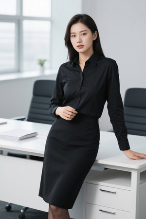 Elegant and confident work photos of women in the workplaceの素材