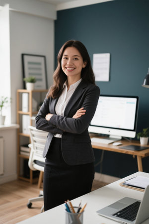 A picture of a confident female office workerの素材