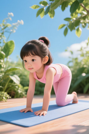 Cute Girls Outdoor Yoga Practiceの素材