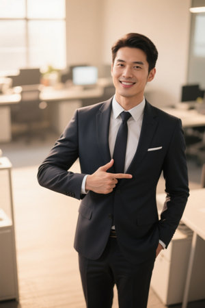 Young business man with a confident smileの素材