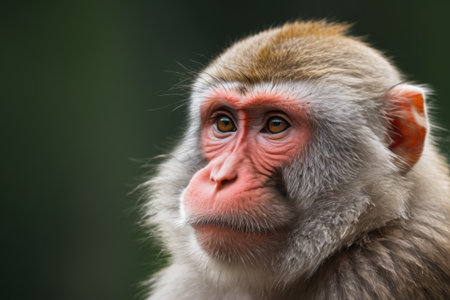 A long hair and pink face looking into the distanceの素材