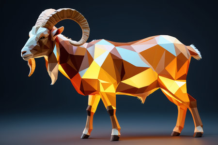 A goat standing in the darkの素材