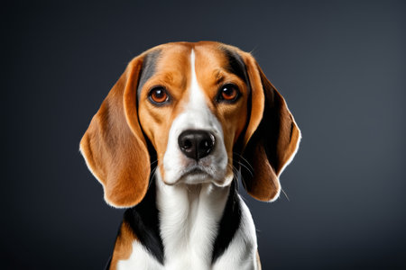 Dog face black and white background blackの素材