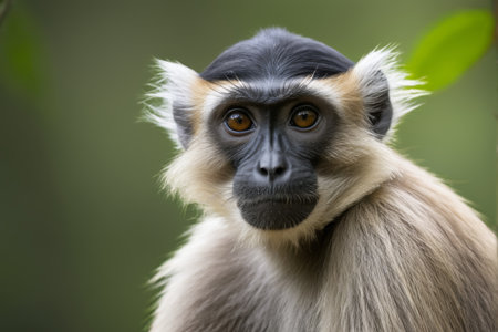 Monkey's black head and white faceの素材