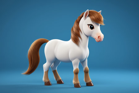 Standing on a blue background blueの素材