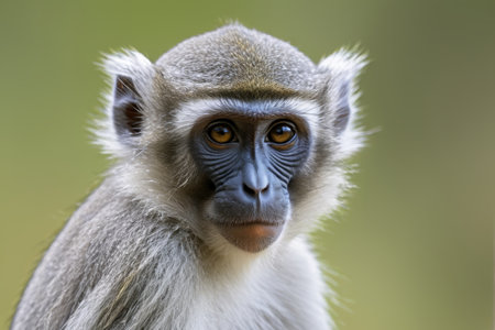 Monkey with long hair and a very large noseの素材