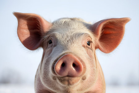 A pig looking at the cameraの素材