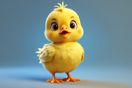 Large yellow bird eyes and white beakの素材