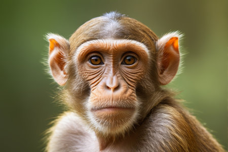 A monkey looking at the cameraの素材