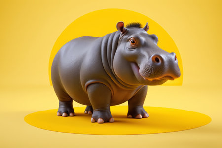 Stand in a yellow circle around a yellow backgroundの素材