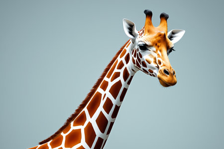 A giraffe stands in the skyの素材