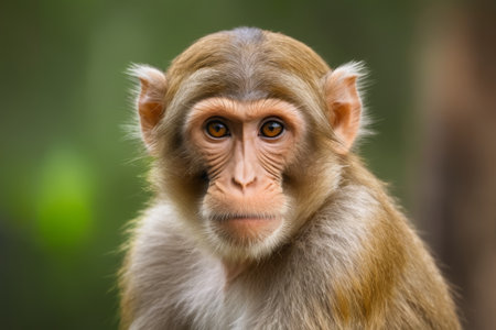 A monkey looking at the cameraの素材
