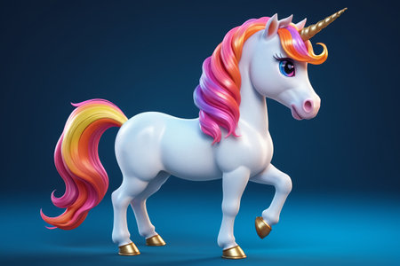 Toy unicorn colorful mane close-upの素材