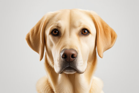 A dog face close-up whiteの素材