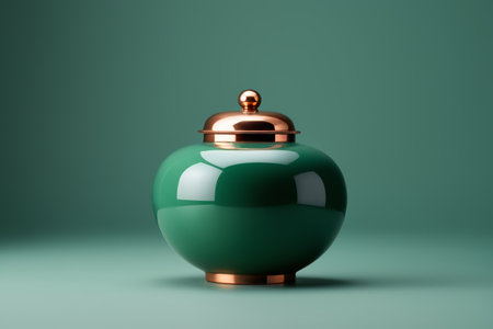 Close-up of green container with lidの素材