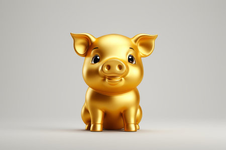 Close-up of the Golden Piggy Bankの素材
