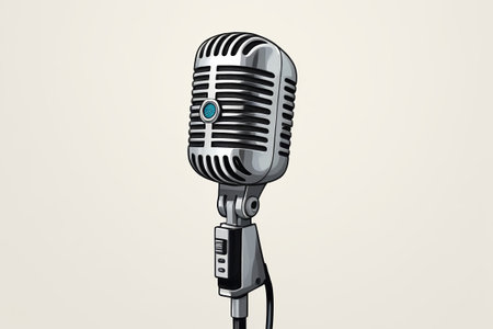 Vintage microphone close-up materialの素材