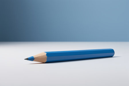 Close-up of a blue pencil still lifeの素材