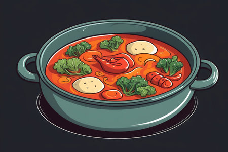 Cartoon style pot foodの素材