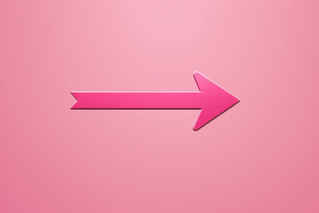 Pink arrow symbol on pink backgroundの素材