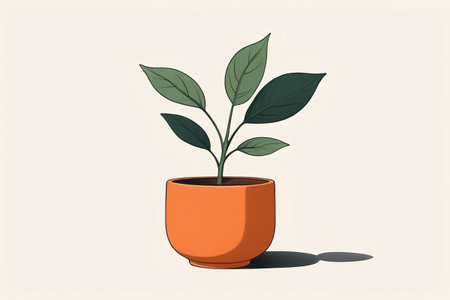 Potted green plant animation materialsの素材
