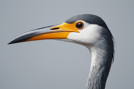 Close-up of the Gray Heron's headの素材