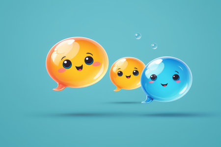 Colorful cartoon expression bubble design materialの素材