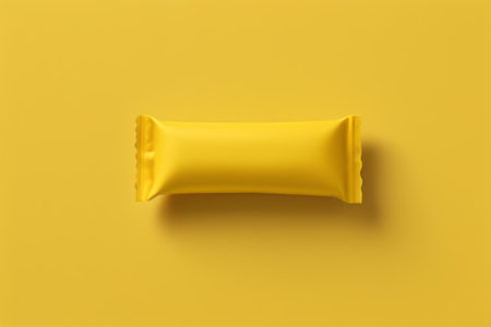Food packaging on yellow backgroundの素材