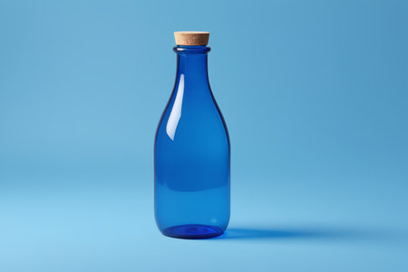 Blue glass bottle with cork still life materialの素材
