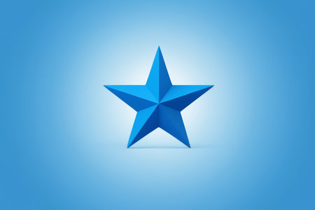 Blue solid pentagram graphicの素材