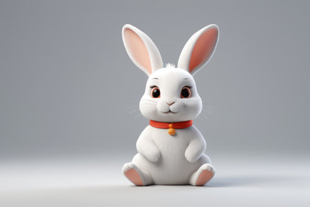 Cute animated bunny close-upの素材