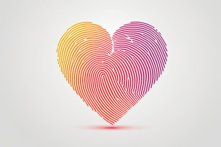 Fingerprint heart pattern design materialsの素材
