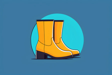 Yellow Boots Illustration Materialの素材