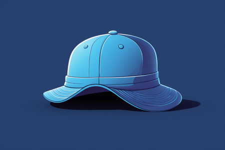 Blue cartoon style baseball cap materialの素材