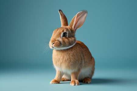 Close-up of the brown pet rabbitの素材